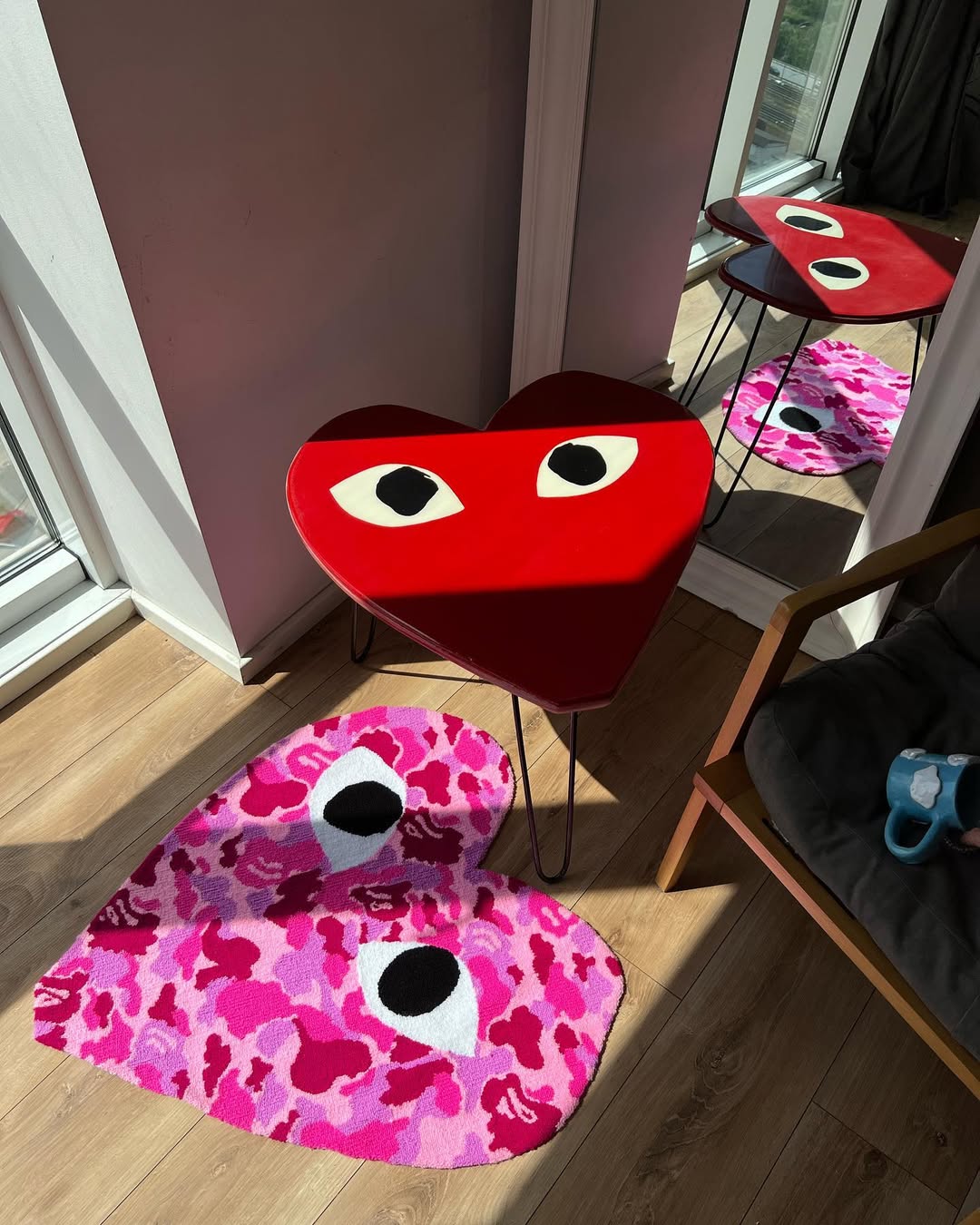 Tapete Personalizado Coração Camuflado Pink