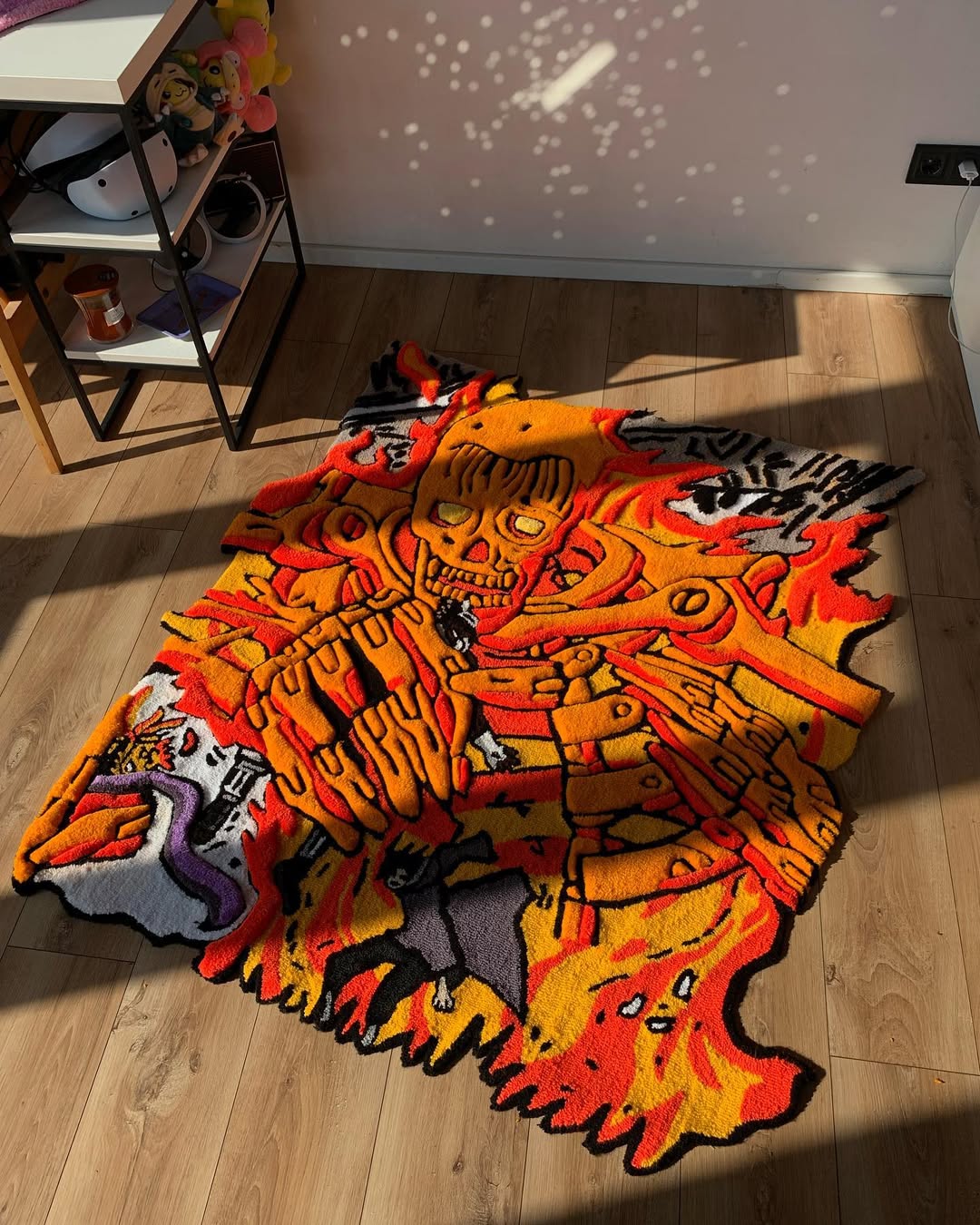 Tapete Personalizado Esqueleto Em Chama