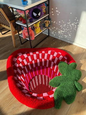 Tapete Personalizado Morango Abstrato 3D