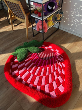 Tapete Personalizado Morango Abstrato 3D