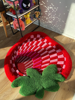 Tapete Personalizado Morango Abstrato 3D