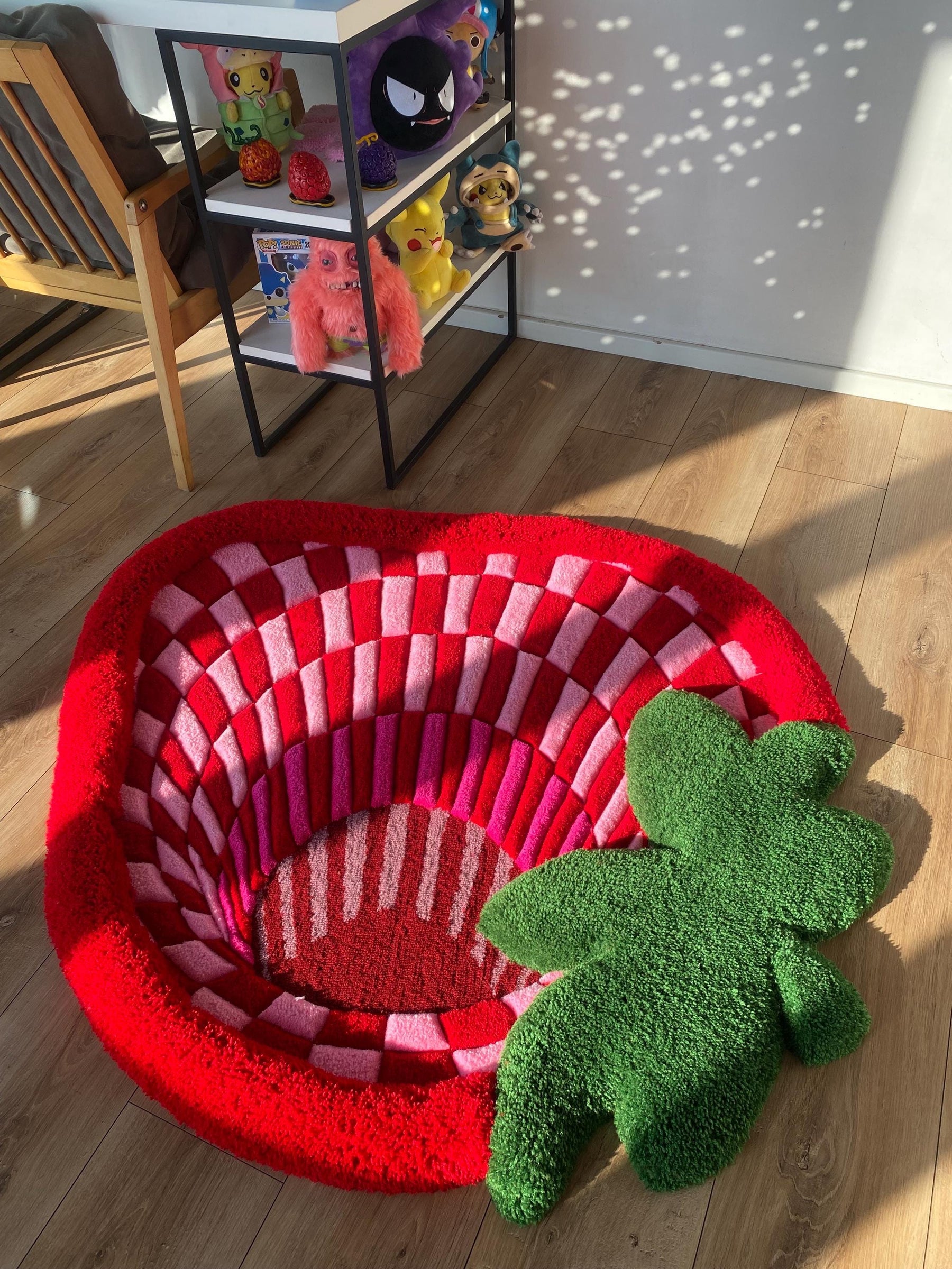 Tapete Personalizado Morango Abstrato 3D