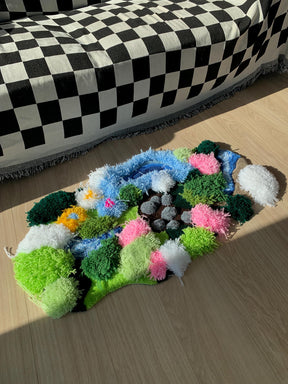 Tapete Personalizado Grama Musgo & Rio 3D