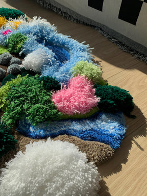 Tapete Personalizado Grama Musgo & Rio 3D