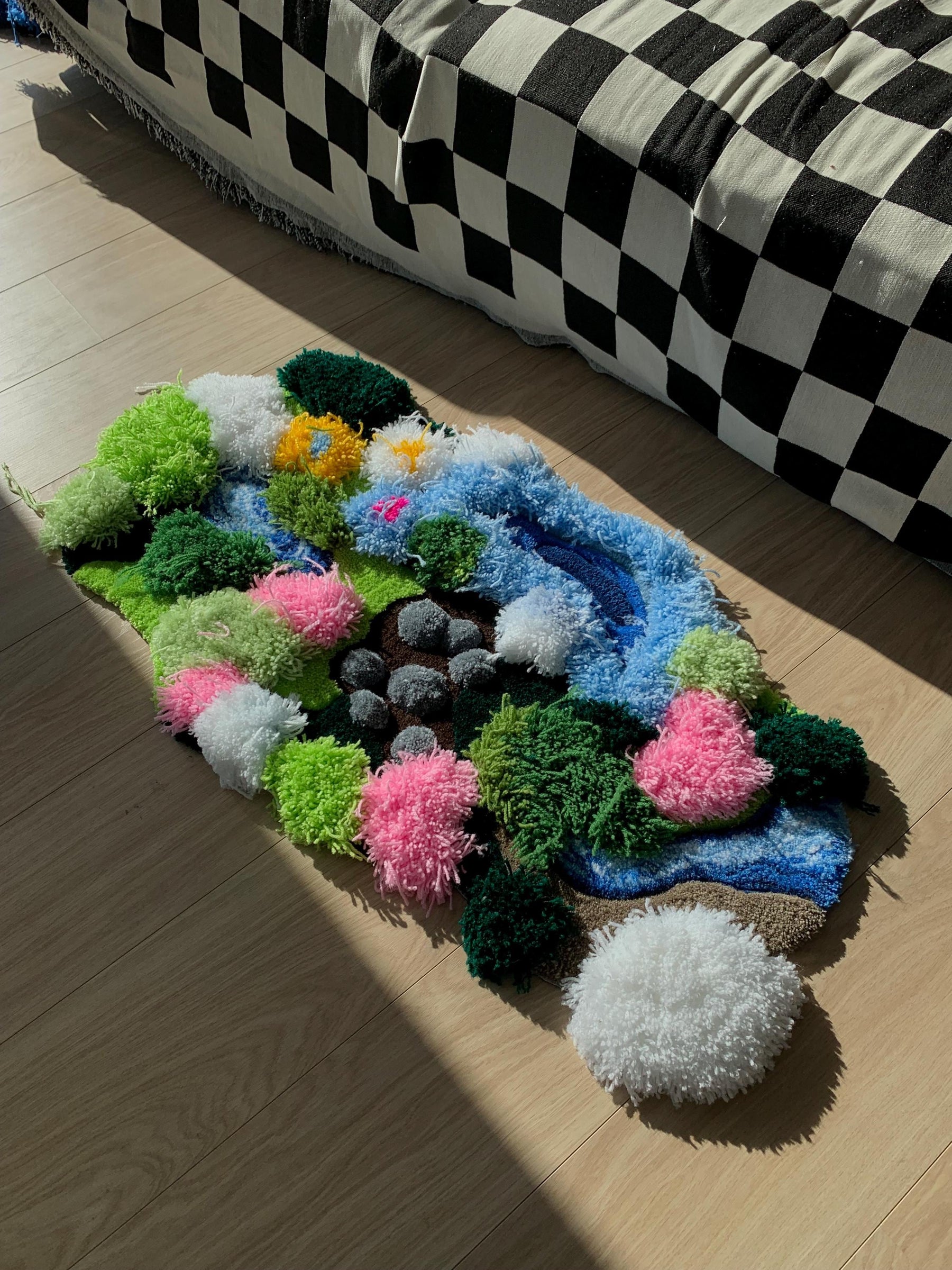 Tapete Personalizado Grama Musgo & Rio 3D