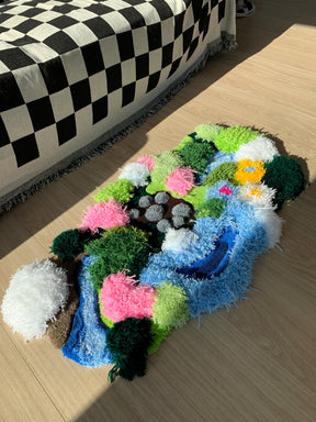 Tapete Personalizado Grama Musgo & Rio 3D