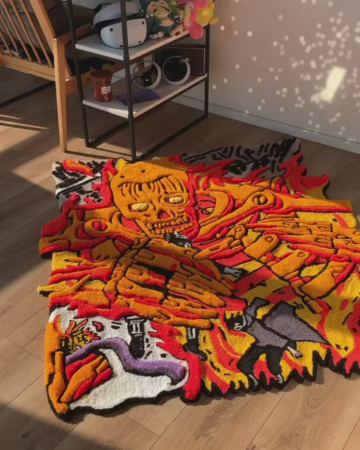 Tapete Personalizado Esqueleto Em Chama